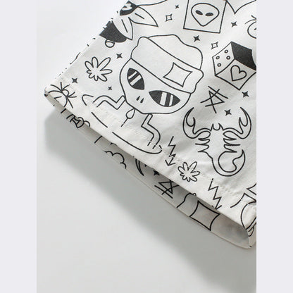 MyKids-USA® Boys Stylish Doodle Print Casual Shorts