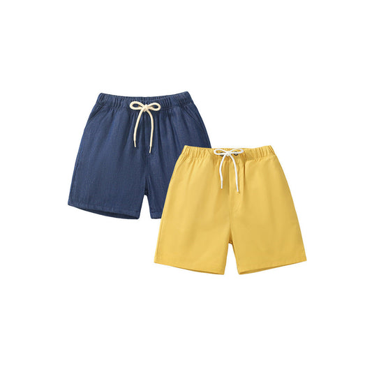 MyKids-USA® Boys Solid Color Cotton Casual Style Shorts