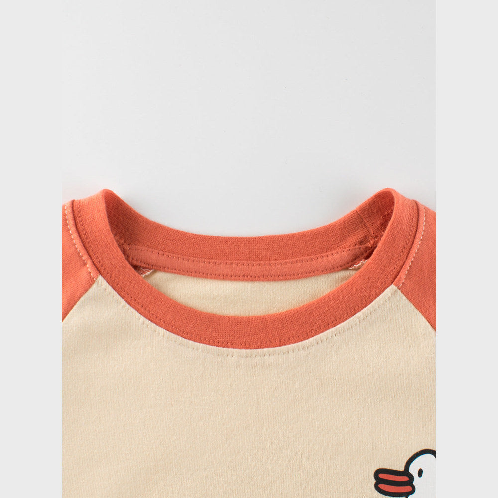 MyKids-USA® Unisex Kids Cartoon And Letters Logo Crew Neck Long Sleeves Sweatshirt