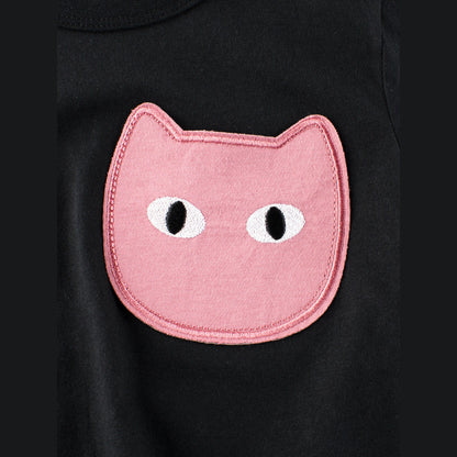 MyKids-USA® Cat Face Cartoon Pattern Girls T-Shirt In European And American Style For