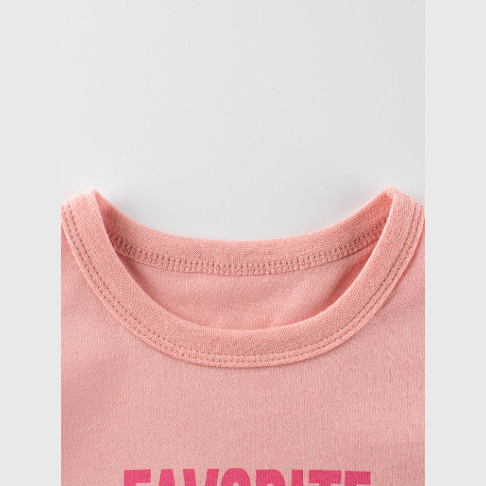 MyKids-USA® Letters Print Girls’ T-Shirt In European And American Style