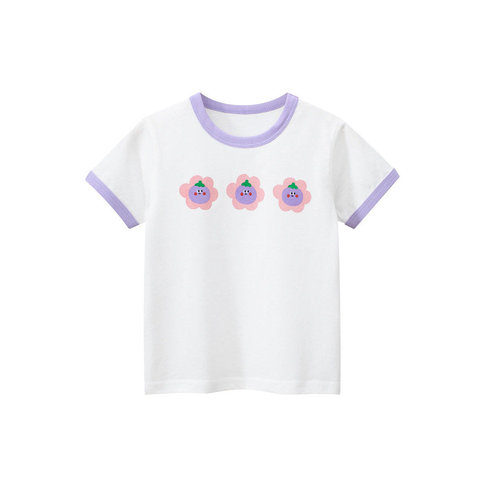 MyKids-USA® Fruit Flowers Cartoon Pattern Girls’ T-Shirt In European And American Style For
