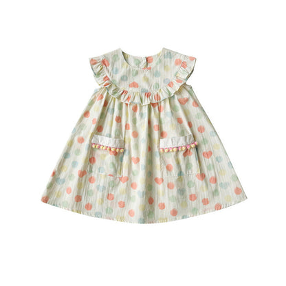 MyKids-USA® Baby Kids Girls Sleeveless Colorful Polka Dots Dress