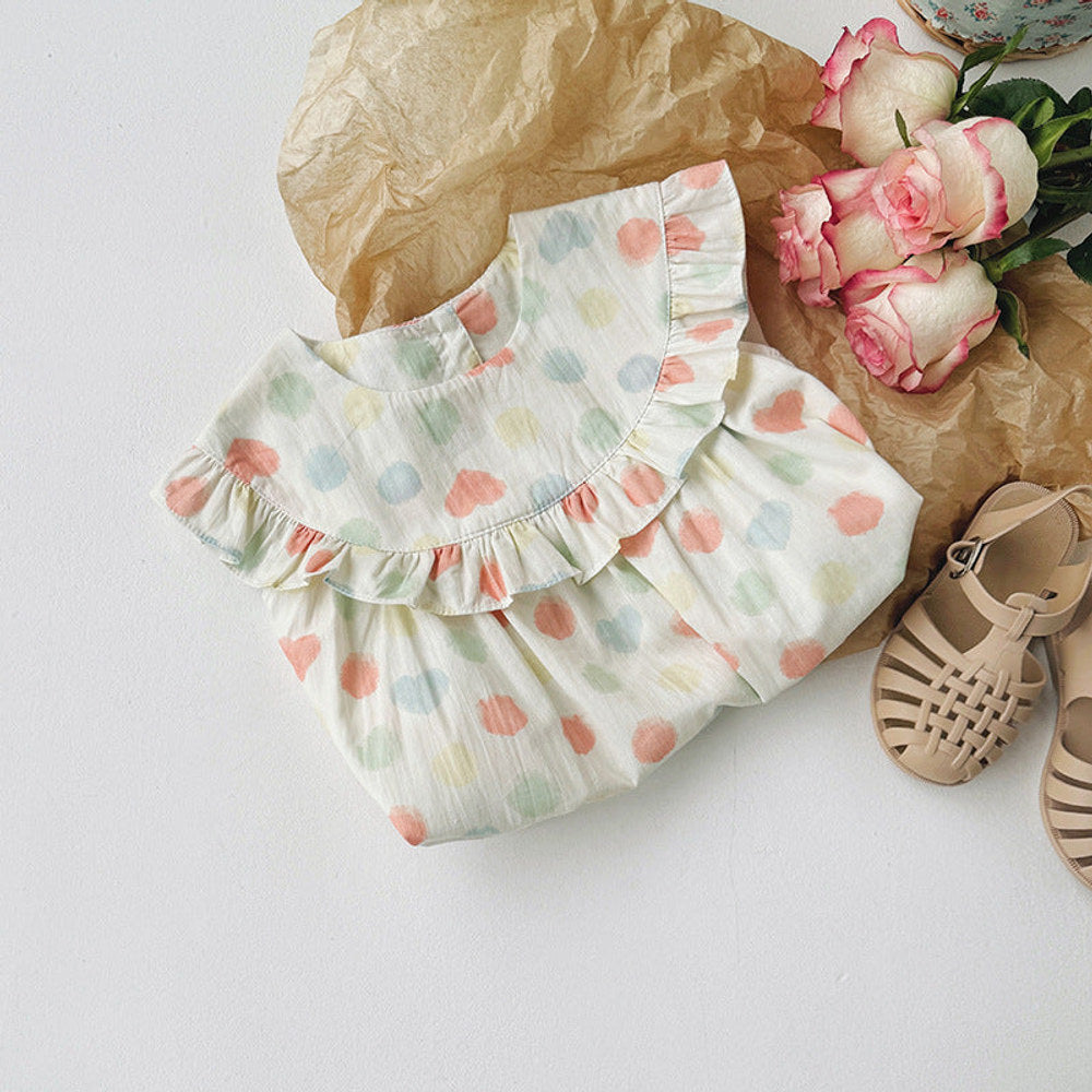 MyKids-USA® Baby Kids Girls Sleeveless Colorful Polka Dots Dress