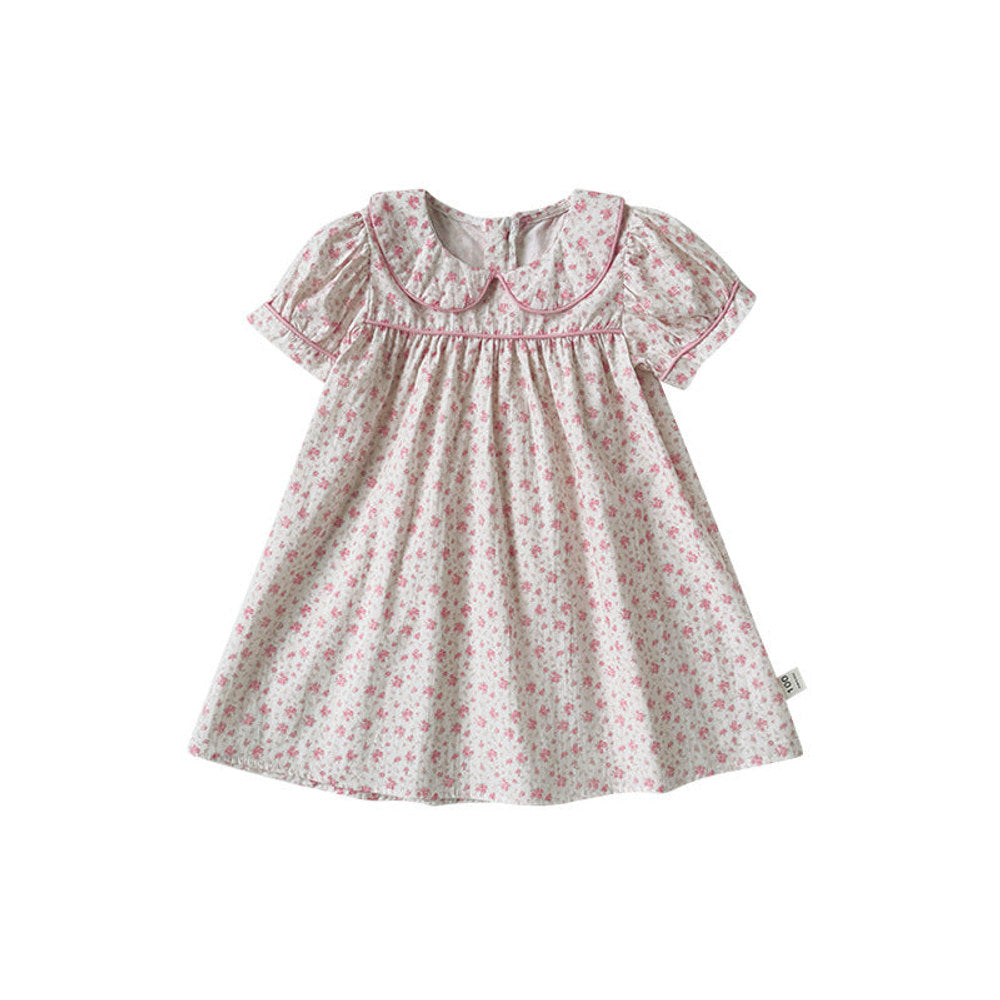 MyKids-USA® Baby Kids Girls Short Sleeves Pink Floral Dress