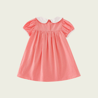 MyKids-USA® Baby Kids Girls Short Sleeves Mermaid Embroidery Dress