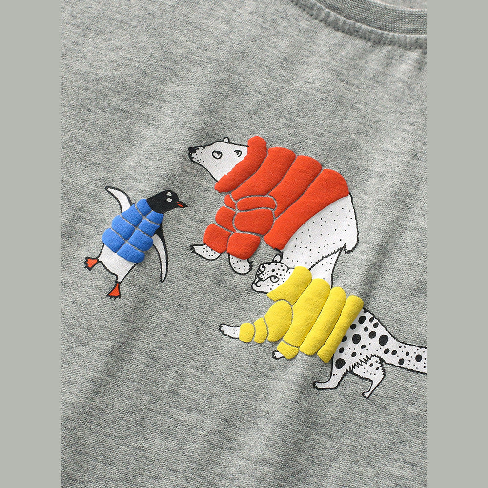 MyKids-USA® Kids Polar Animals Cartoon Print T-Shirt In European And American Style For