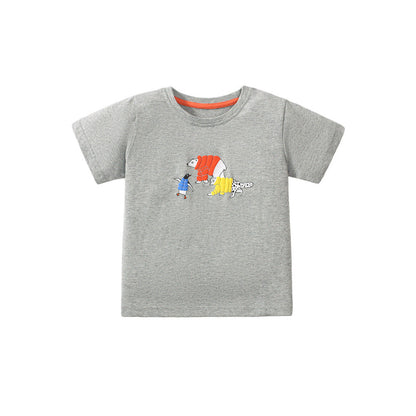 MyKids-USA® Kids Polar Animals Cartoon Print T-Shirt In European And American Style For
