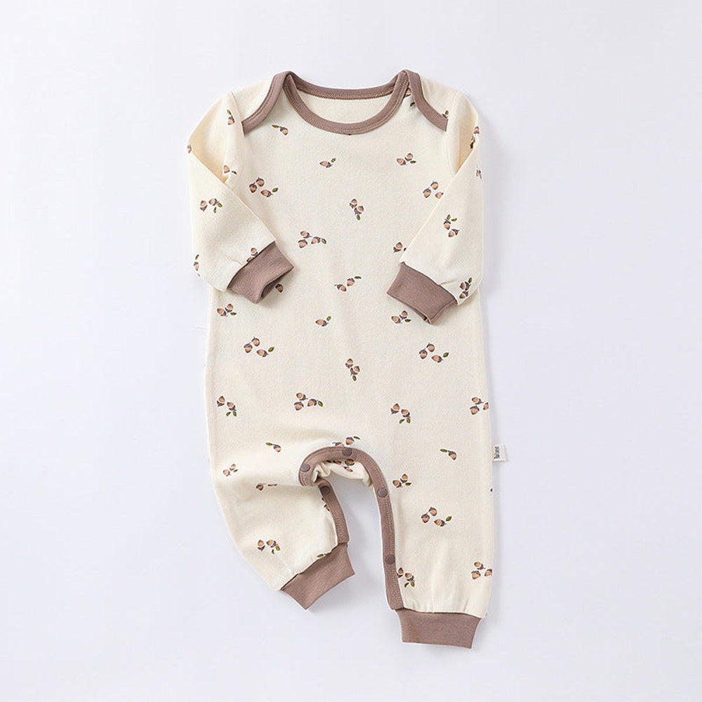 MyKids-USA® Hazelnut Print Crew Neck Comfy Rompers