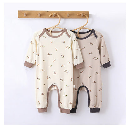 MyKids-USA® Hazelnut Print Crew Neck Comfy Rompers