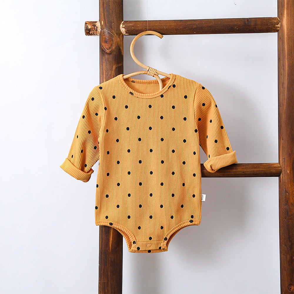 MyKids-USA® Northern European Style Dots Print Crew Neck Comfy bodysuit/Romper