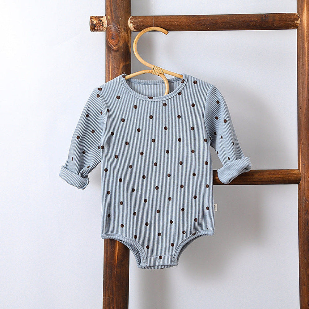 MyKids-USA® Northern European Style Dots Print Crew Neck Comfy bodysuit/Romper