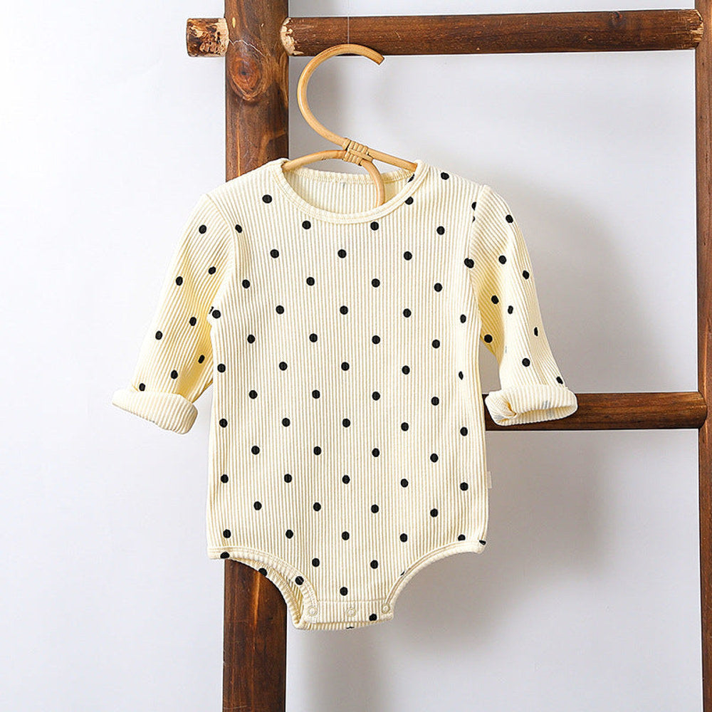 MyKids-USA® Northern European Style Dots Print Crew Neck Comfy bodysuit/Romper