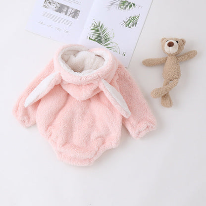 MyKids-USA® Design Baby Girls Polka Dots Pom Pom Hooded bodysuit