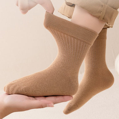MyKids-USA® Kids Breathable Solid Color Mid-Calf Socks Set