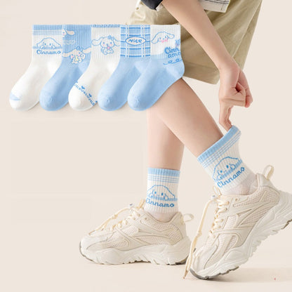 MyKids-USA® Girls Breathable Cartoon Mid-Calf Socks Set