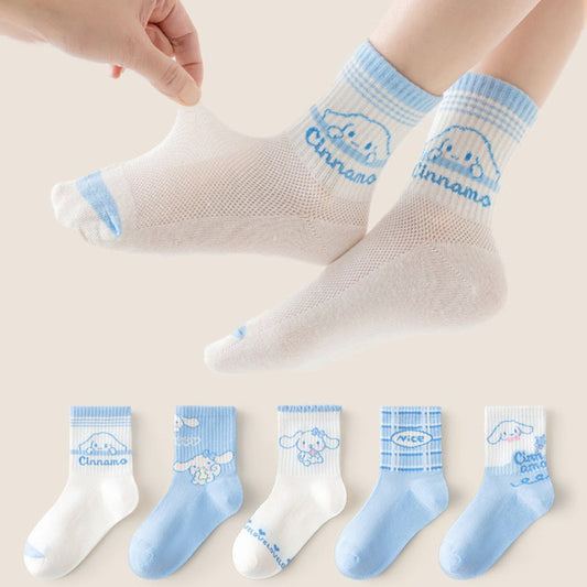 MyKids-USA® Girls Breathable Cartoon Mid-Calf Socks Set