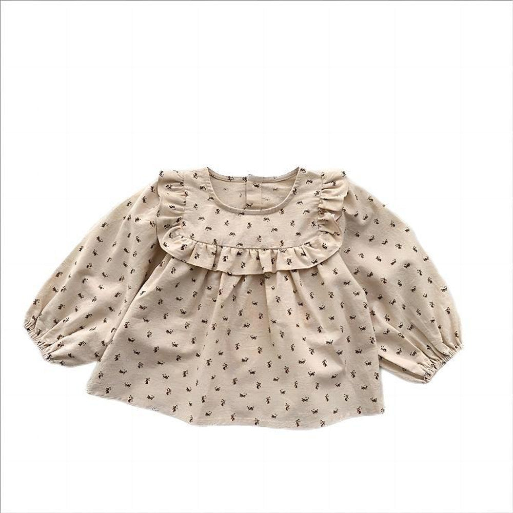 MyKids-USA® Baby Kids Girls Countryside Style Floral Print Crew Neck Long Sleeve Shirt