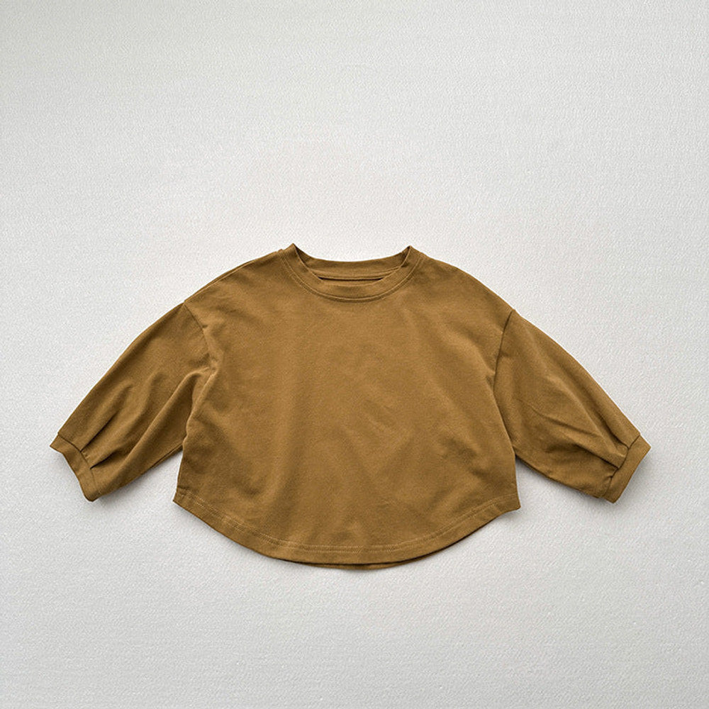 MyKids-USA® Baby Kids Unisex Casual Solid Color Crew Neck Long Sleeves Base Shirt