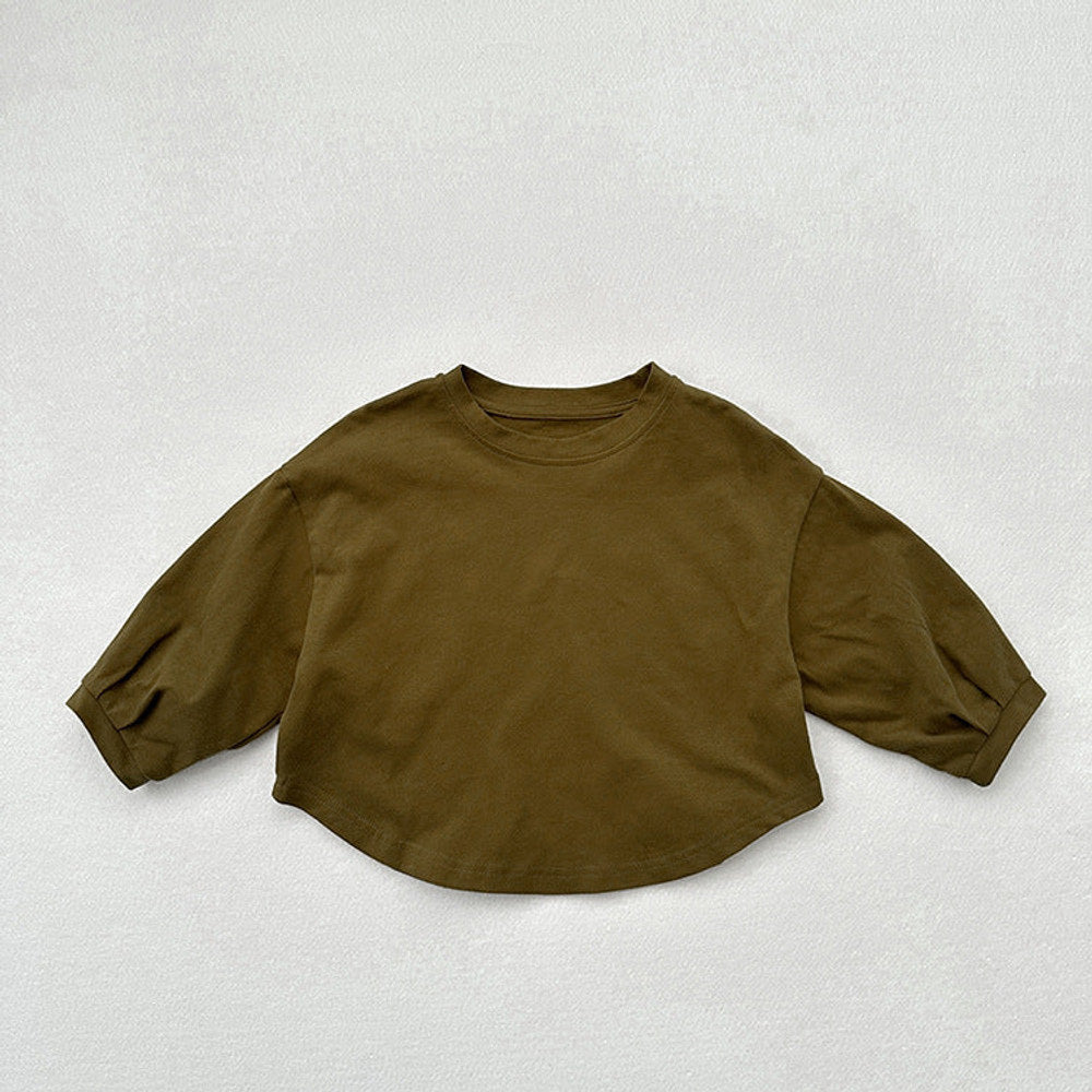 MyKids-USA® Baby Kids Unisex Casual Solid Color Crew Neck Long Sleeves Base Shirt
