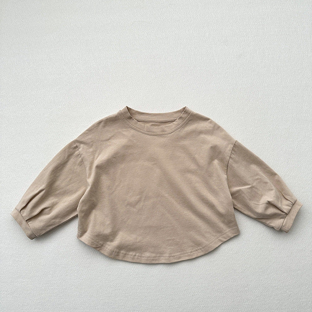 MyKids-USA® Baby Kids Unisex Casual Solid Color Crew Neck Long Sleeves Base Shirt