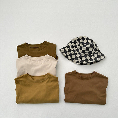 MyKids-USA® Baby Kids Unisex Casual Solid Color Crew Neck Long Sleeves Base Shirt