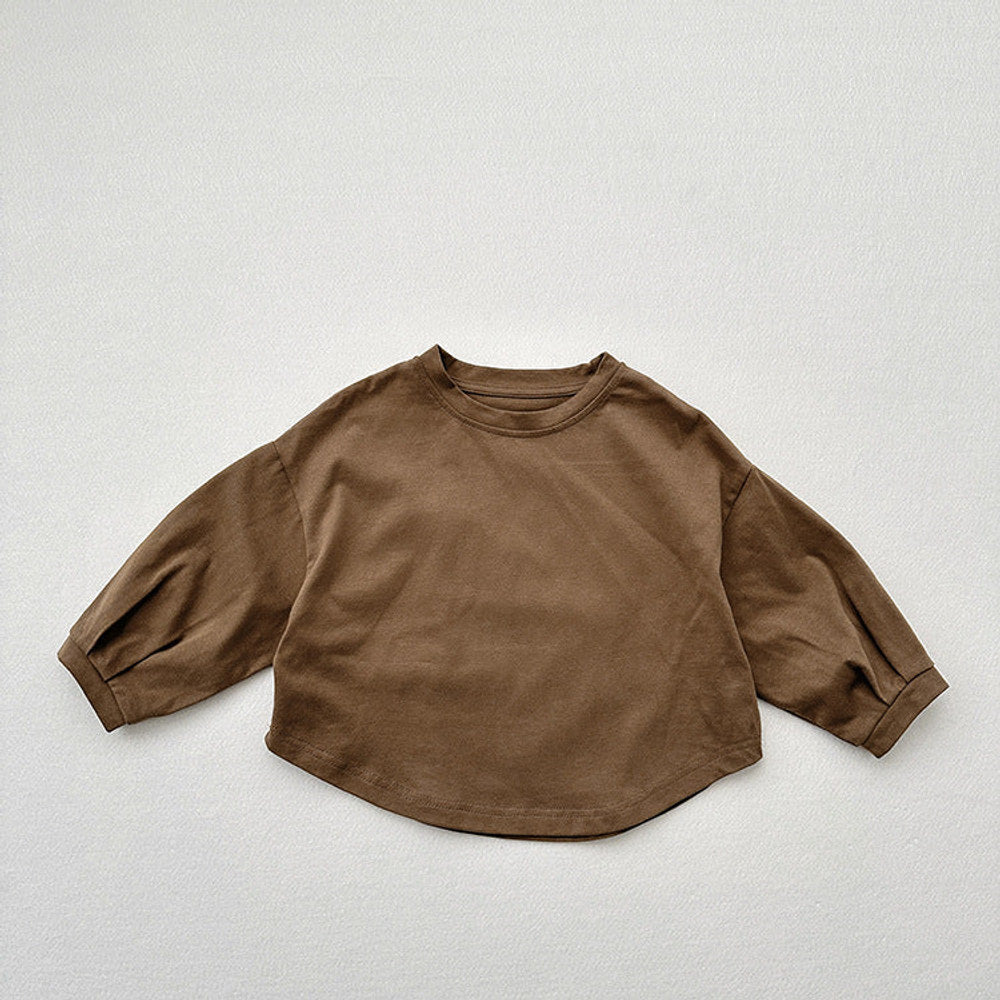 MyKids-USA® Baby Kids Unisex Casual Solid Color Crew Neck Long Sleeves Base Shirt