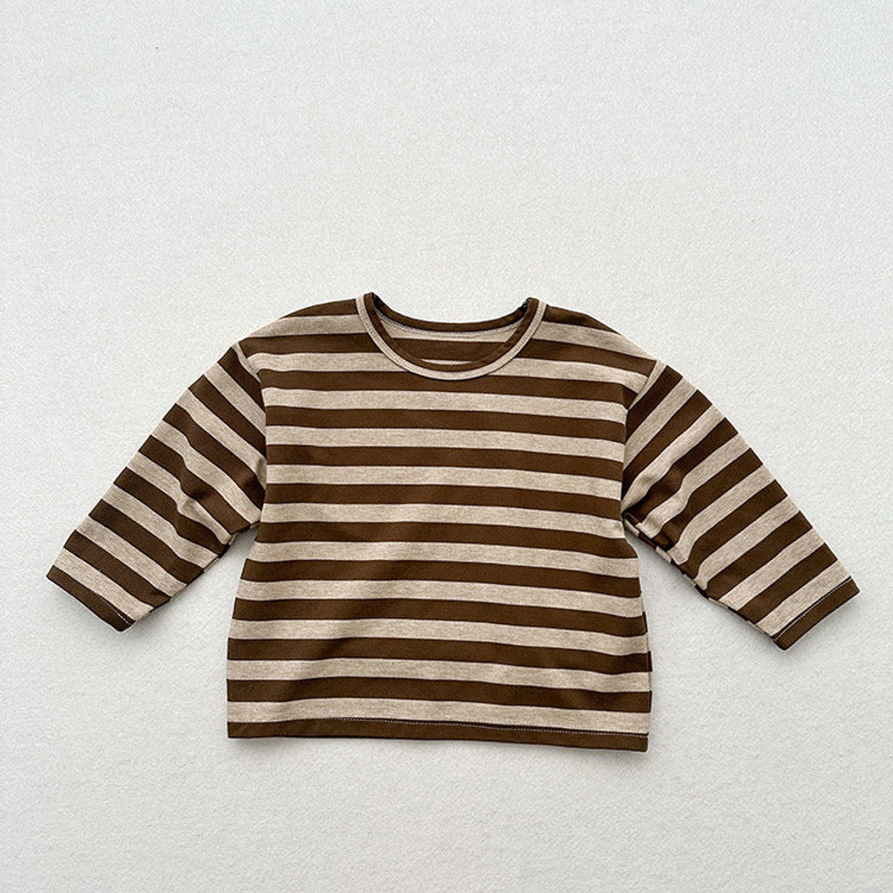 MyKids-USA® Baby Kids Vintage Striped Crew Neck Long Sleeve Shirt