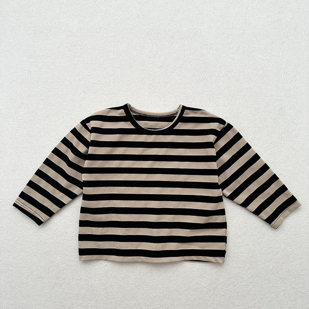 MyKids-USA® Baby Kids Vintage Striped Crew Neck Long Sleeve Shirt