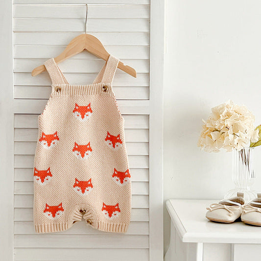 MyKids-USA® Summer Baby Design Fox Pattern Sleeveless Strap Rompers