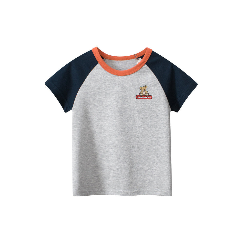 MyKids-USA® Teddy Bear Logo Girls’ T-Shirt In European And American Style
