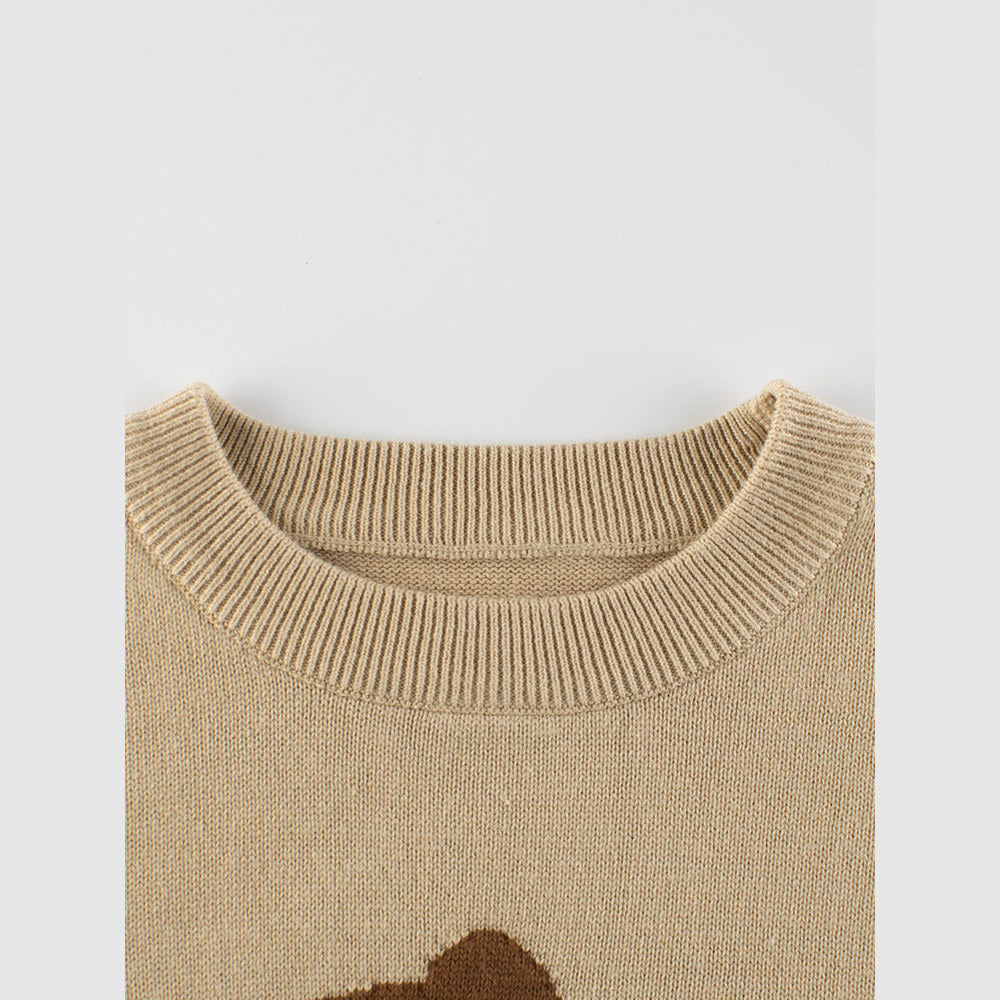 MyKids-USA® Baby Girls Kids Cute Animals Pattern Crew Neck Long Sleeves Knit Sweatshirt