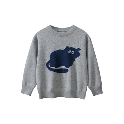 MyKids-USA® Baby Girls Kids Cute Animals Pattern Crew Neck Long Sleeves Knit Sweatshirt