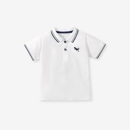 MyKids-USA® Kids Boys Dinosaur Logo Short Sleeves Polo Shirt