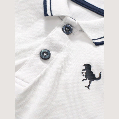 MyKids-USA® Kids Boys Dinosaur Logo Short Sleeves Polo Shirt