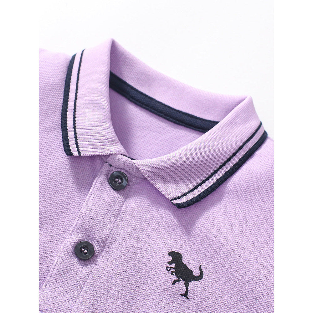 MyKids-USA® Kids Boys Dinosaur Logo Short Sleeves Polo Shirt