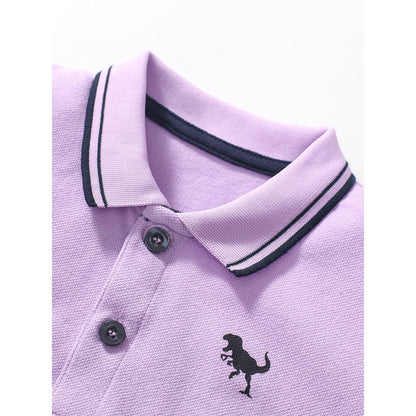 MyKids-USA® Kids Boys Dinosaur Logo Short Sleeves Polo Shirt