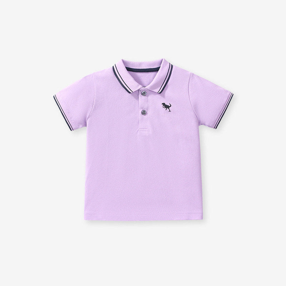 MyKids-USA® Kids Boys Dinosaur Logo Short Sleeves Polo Shirt