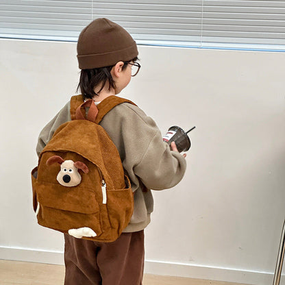MyKids-USA® Adorable Cartoon Dog Plush Backpack For Kindergarten Kids