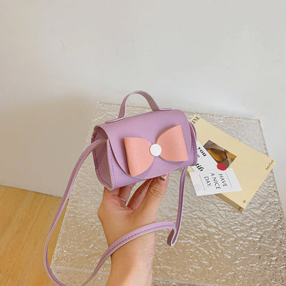 MyKids-USA® Fashionable Mini Carry-On Girls Portable PU Crossbody Handbag With Bow