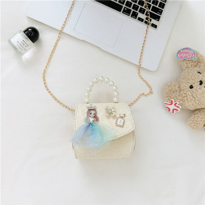 MyKids-USA® Stylish Floral Carry-On Girls’ Portable Beaded Princess Crossbody Handbag