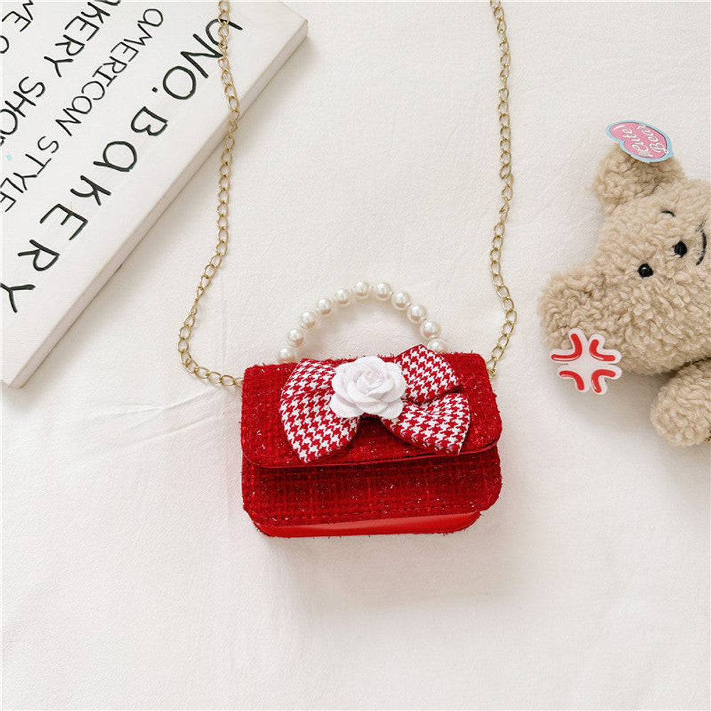 MyKids-USA® Stylish And Versatile Carry-On Girls Portable Red Crossbody Handbag