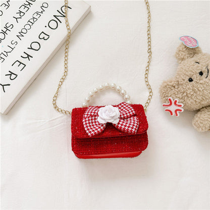 MyKids-USA® Stylish And Versatile Carry-On Girls Portable Red Crossbody Handbag
