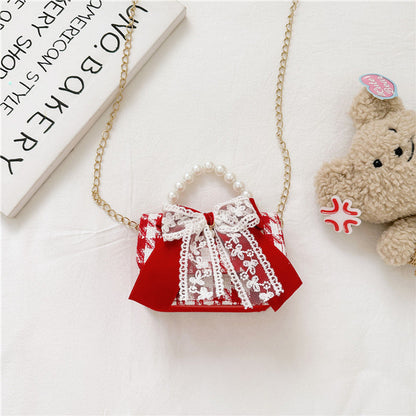 MyKids-USA® Stylish And Versatile Carry-On Girls Portable Red Crossbody Handbag