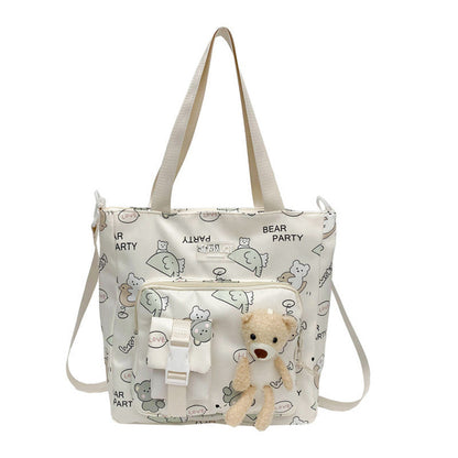 MyKids-USA® Children Lightweight Portable Cute Teddy Design Canvas Shoulder Bag