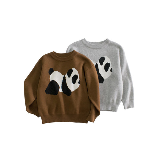 MyKids-USA® Baby Boy Kids Panda Pattern Crew Neck Long Sleeves Knitwear Pullover