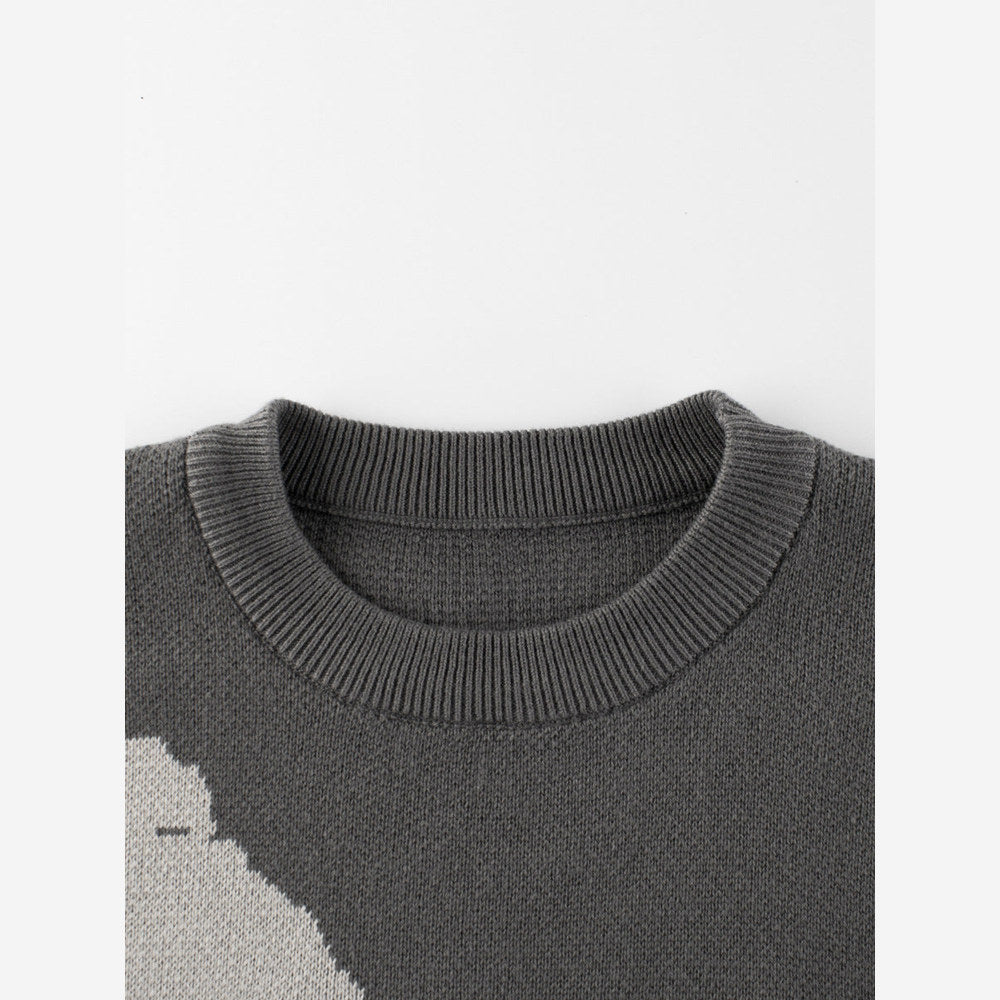 MyKids-USA® Baby Boy Kids Bear Pattern Crew Neck Long Sleeves Color Patchwork Knitwear Pullover
