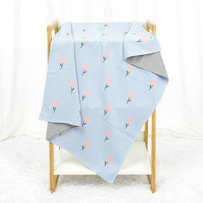 MyKids-USA® Knitted Baby Blanket With Fresh Floral Design: Collection For,,