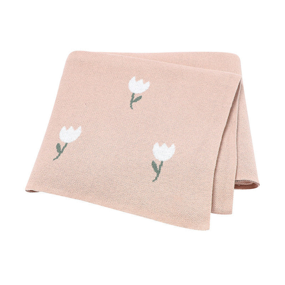 MyKids-USA® Knitted Baby Blanket With Fresh Floral Design: Collection For,,