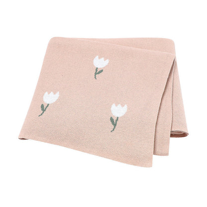 MyKids-USA® Knitted Baby Blanket With Fresh Floral Design: Collection For,,